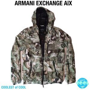 Armani Exchange A|X all over print sports windbreaker zip up size large unisex